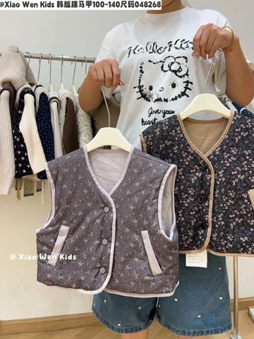 AK29 - Gile chần bông vintage 2 mặt bé gái size 90-130