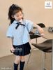 MLSBCC.4499 - Bộ Melisa áo xanh + chân váy xếp ly bé gái size 2-12y