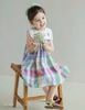 LC1894 - Váy Lennco kẻ caro sắc màu cổ yếm size 1-10y