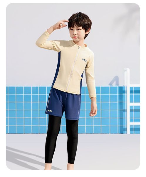 YY2458 - Bộ bơi 2ct YUKE dài tay chống nắng + quần dài HOPE 2 màu cho bé size XL-6XL (120-170)