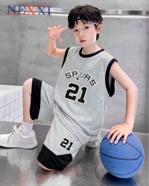 2604.4 - Bộ thun sát nách Nexxi viền màu in số 21 size 3-14y