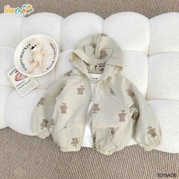 5315ADB - Áo khoác gió in tràn gấu Beemo