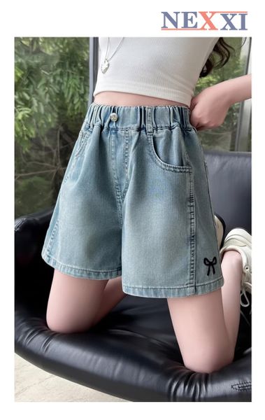 2602.141 - Quần Short Jean Nexxi thêu nơ cho bé size 5-10y