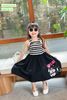 M4278 - Váy Mia Kids cotton Kuromi kẻ đen cổ yếm size 2-12y