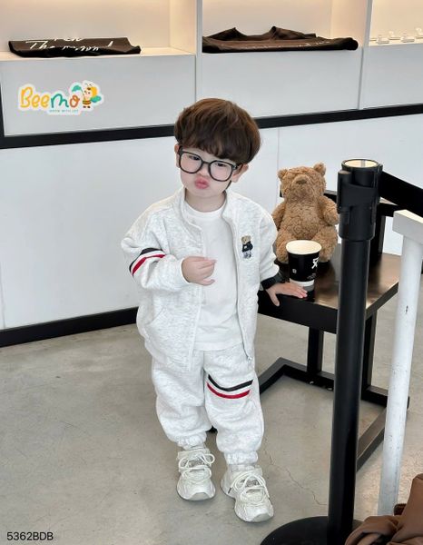 5362BDB - Bộ khoác Beemo bomber phối dây thêu gấu