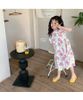 V00026 - Váy thô June xếp tầng tay bồng 2 màu hoa size 1 - 10y