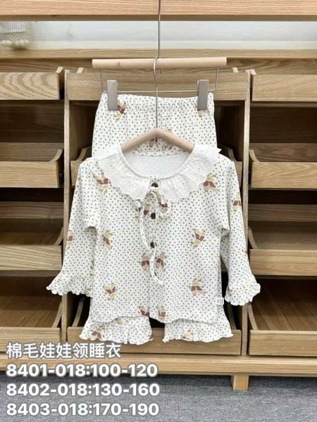 BBG10 - Bộ Pyjama vải thun GuoguoYinuo nhiều màu cho bé gái size 100-190