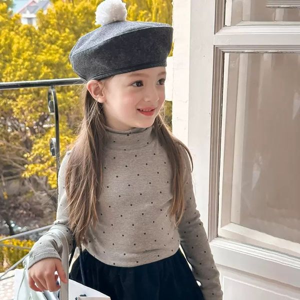 24Z007 - Áo len bé gái (áo chui đầu) dệt kim, chất liệu sợi nhân tạo, size 90-160, không thương hiệu, NSX Huzhou Zhili Kujun Clothing Co., Ltd