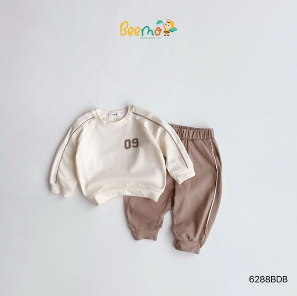 6288BDB - Bộ thun Beemo số 09 năng động 2 màu bé trai size 1-6y