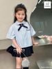 MLSBCC.4499 - Bộ Melisa áo xanh + chân váy xếp ly bé gái size 2-12y