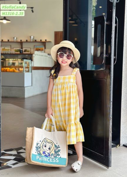 V00047 - Váy Mia Kids thô kẻ caro nhiều màu BG size 1-10y