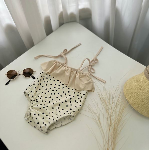 DB00050 - Bộ bơi liền Harifa buộc nơ vai bèo ngực 4 màu size 3m - 6y