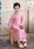 MLS466 - Set áo dài Melisa áo hồng quần hồng cho bé size 1-10y
