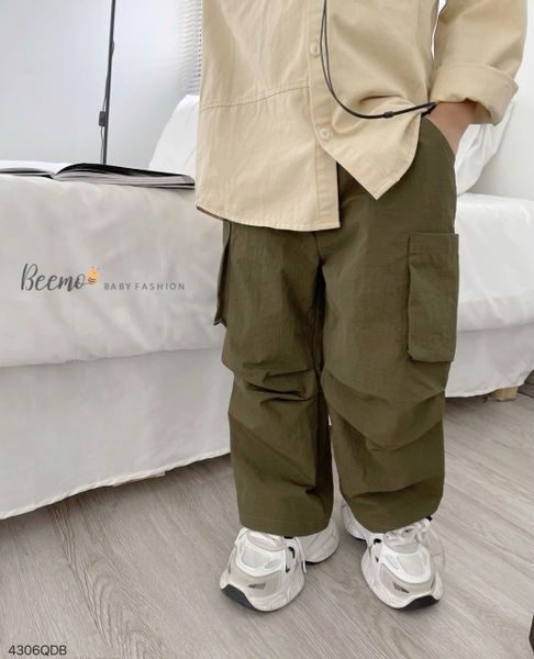4666QDB - Quần kaki suông Beemo có rút gấu cho bé 3 màu size 90-130