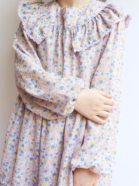 V00151 - Váy màu tím hoa nhí sắc màu bèo vai ngực