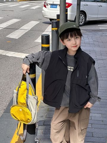 24X114 - Áo gile gió 2 lớp AMBB outdoor cho bé trai size 110-170