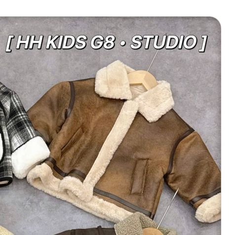 8527 - Áo khoác da lộn cho bé size 90-130