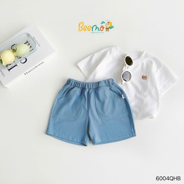 60041QHB - Quần Beemo thun cotton màu trơn size 6-10y