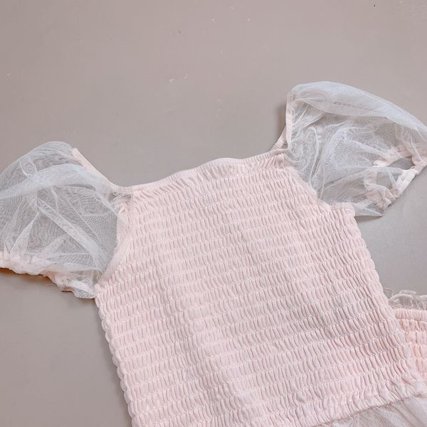 V00076 - Set áo + chân váy hồng tay bồng BG size 6-18y
