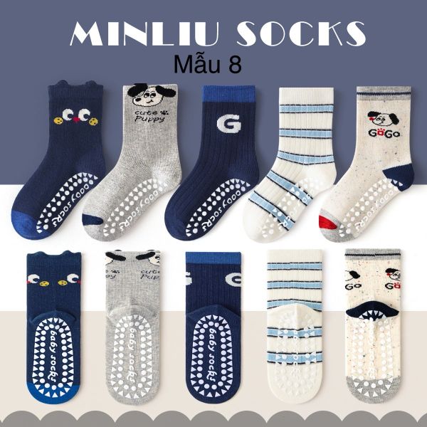 SH2511PK01 - Set 5 đôi tất Minliu Kidsocks dành cho trẻ em, chất liệu cotton+polyester+spandex, NSX Man Luu Textile Company Limited
