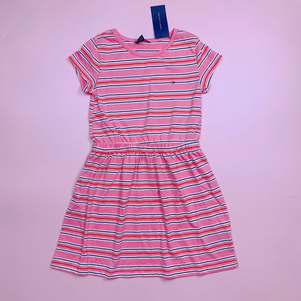 V00062 - Váy cotton kẻ ngang nhiều màu BG size 7-16y