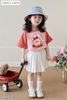 LU 863 - Bộ Luca Luca Baby Three áo hồng cam + chân váy bé gái size 2-12y