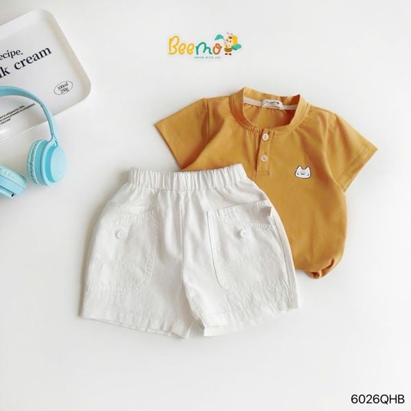 6026QHB - Quần short kaki Beemo túi kiểu bé trai size 1-6y