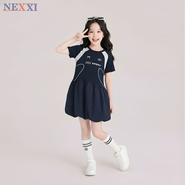 2506.82 - Đầm thun Nexxi phối tùng bí sport size 9-14y
