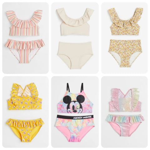 DB00008 - Bộ bơi rời nhiều mẫu Bé Gái size 4 - 10y