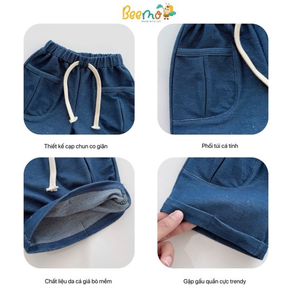 6029QHB - Quần da cá Beemo giả jean túi súp cho bé size 1-6y