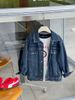 25F132 - Áo khoác jean mềm AMBB màu xanh đậm cho bé size 120-170