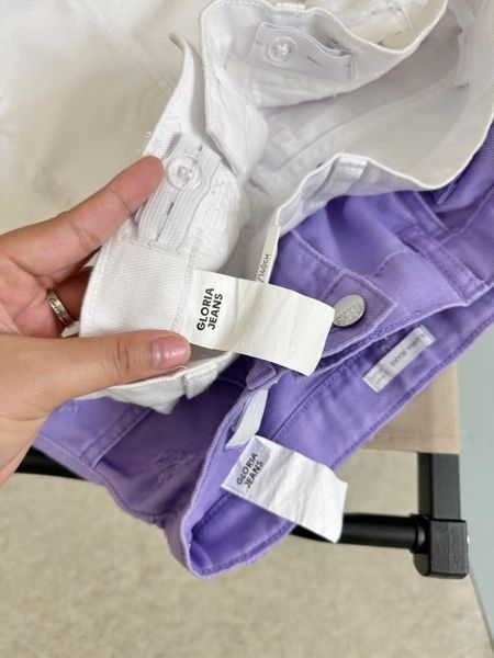 QBG31 - Quần jean rách GGJJ 2 màu trắng/tím bé gái size 8-14y