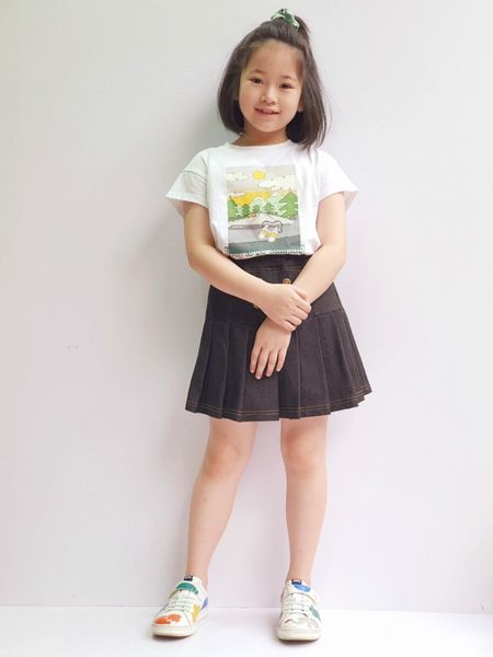 CVAY08 - Quần giả váy xếp ly giả jean đen Bee Mon BG size 120 - 160