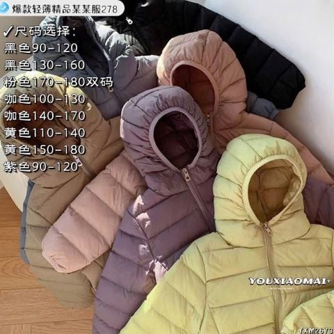 AK37 - Áo phao lông vũ siêu nhẹ PUYU 5 màu cho bé size 90 - 180