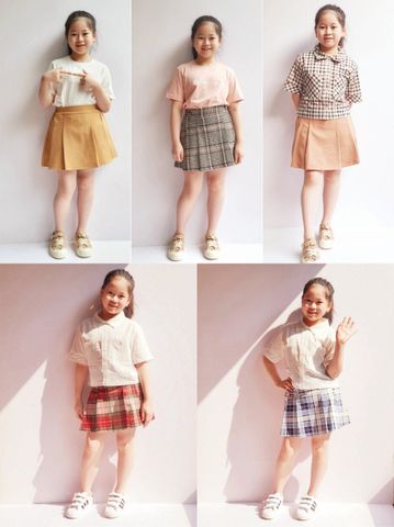 CVAY17 - Chân váy Bee Mon xếp ly kèm quần 5 màu