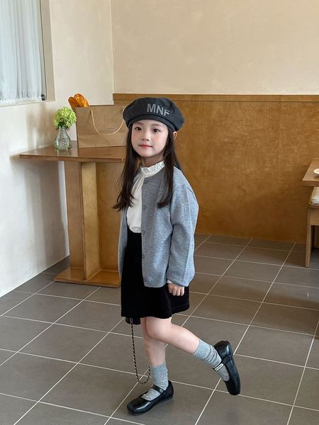 AK41 - Cardigan len AMBB trơn, kẻ nhiều màu cho bé gái size 90-160