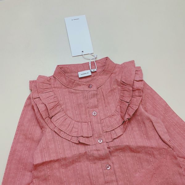 ABG42 - Áo sơ mi Name It cổ bèo 2 màu trắng kem / hồng đất