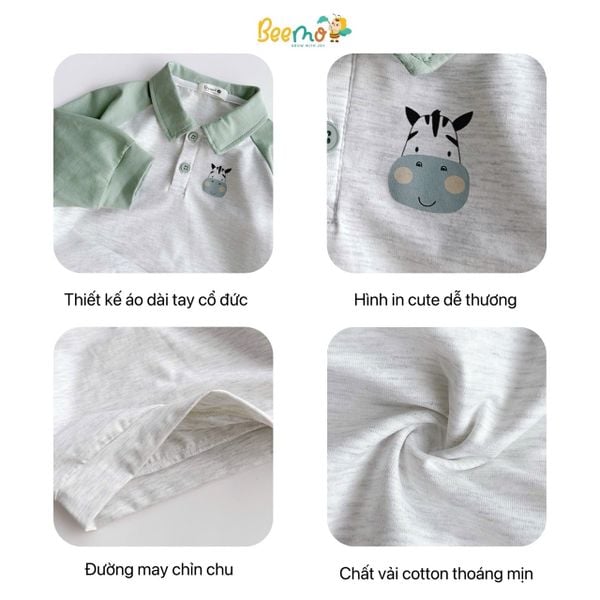 6246ADB - Áo Polo Người Bạn Khu Rừng Beemo Bé Trai size 1 - 6y