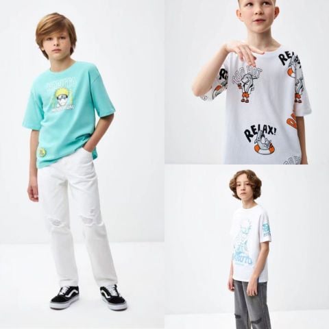 ABT66 - Áo cotton Sela Naruto nhiều màu BT size 122-158