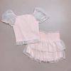 V00076 - Set áo + chân váy hồng tay bồng BG size 6-18y