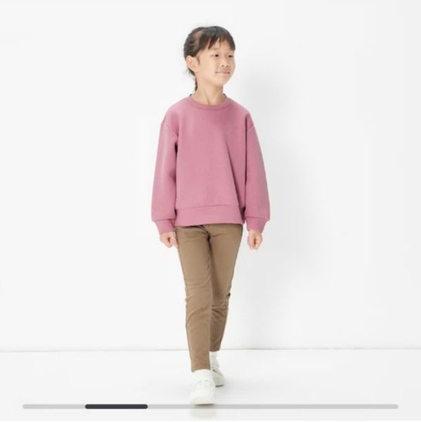 SH2511A02 - Áo phông dài tay dành cho trẻ em gái, dệt kim từ sợi tổng hợp, size XS-XL