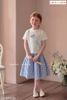 LUBCC.1972 - Set bộ trẻ em Luca & Luca áo trắng + chân váy caro xanh size 6-12y