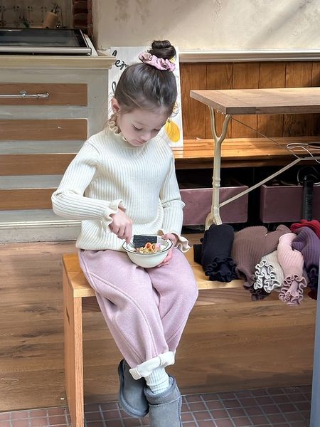 24A169 - Áo len dệt kim cho bé gái (áo chui đầu), chất liệu sợi tổng hợp size 90-160, không thương hiệu, NSX Huzhou Zhili Kujun Clothing Co., Ltd