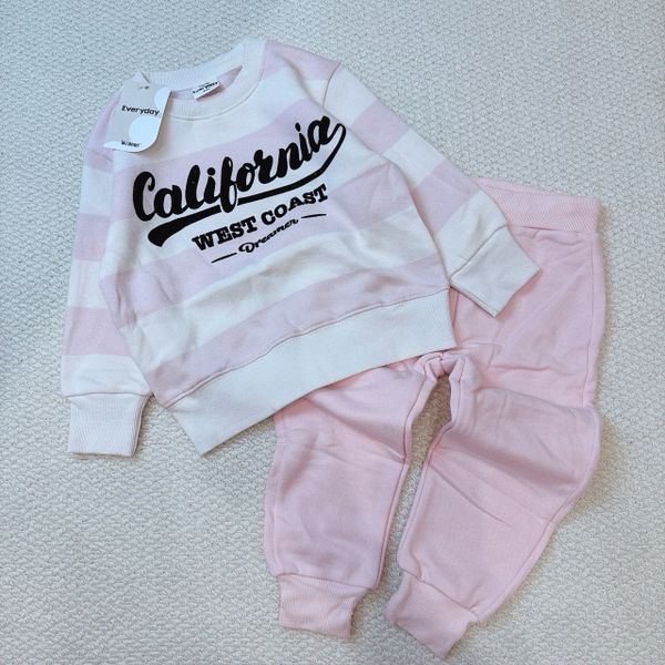 BBG21 - Bộ nỉ bông Minene nhiều màu cho bé size 2-6y
