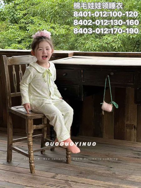 BBG10 - Bộ Pyjama vải thun GuoguoYinuo nhiều màu cho bé gái size 100-190