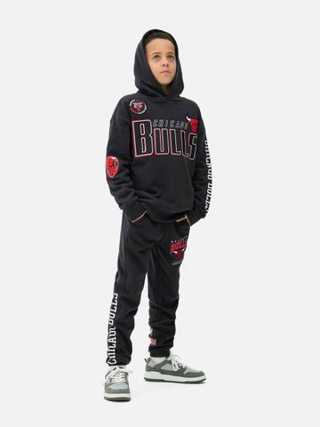 B02 - Bộ nỉ hoodie màu đen N.B.A bé trai size 8-15y
