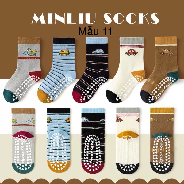 SH2511PK01 - Set 5 đôi tất Minliu Kidsocks dành cho trẻ em, chất liệu cotton+polyester+spandex, NSX Man Luu Textile Company Limited
