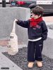 LU 1707 - Bộ nỉ hai da Luca in chữ Romance 2 màu cho bé size 2-12y
