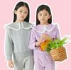 ABG44 - Áo nỉ da cá L.C cổ sen phối bèo trắng 3 màu size 100 - 160