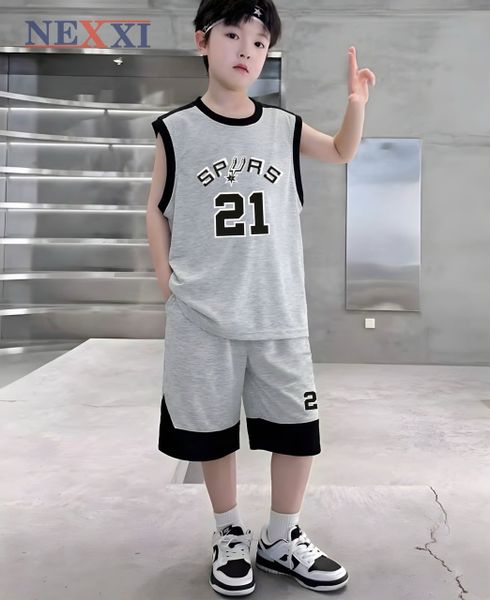 2604.4 - Bộ thun sát nách Nexxi viền màu in số 21 size 3-14y